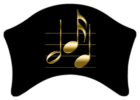 DABAN-382-BK-GD Music Notes Black-Gold